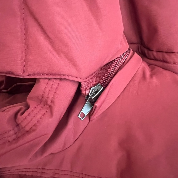 Burgundy Puffer Jacket with Detachable Hood, Size XL - Picture 6 of 7